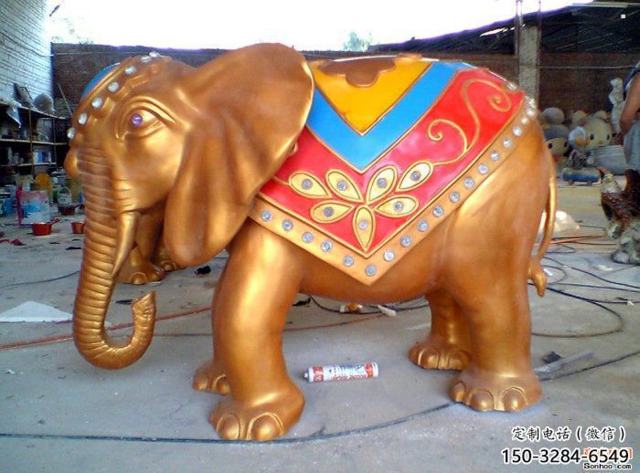 大象雕塑展品，公園小品，彩繪大象雕塑生產商