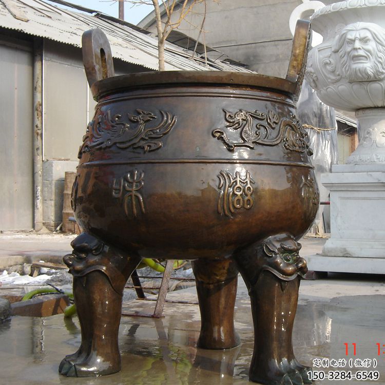 仿古圓鼎銅雕制作