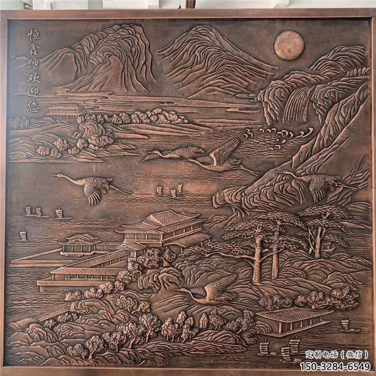 仙鶴浮雕批發，鍛造工藝，園林動物浮雕承接