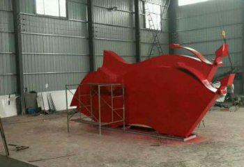 庭院黨徽雕塑，戶外革命雕塑，烤漆形式