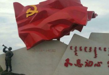 廣場旗幟雕塑，抽象水景雕塑，抽象效果