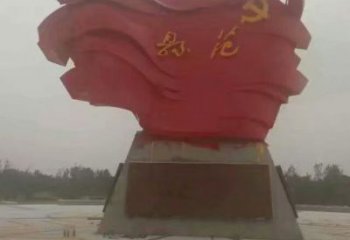 庭院旗幟雕塑，戶外革命雕塑，烤漆形式