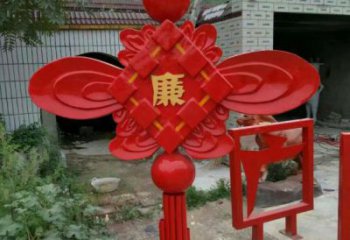 城市中國(guó)結(jié)雕塑廠家，烤漆工藝制作，民俗文化標(biāo)識(shí)