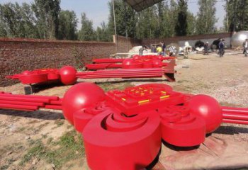 公園中國(guó)結(jié)雕塑廠家，烤漆工藝制作，民俗文化標(biāo)識(shí)