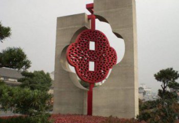 園林中國(guó)結(jié)雕塑廠家，烤漆工藝制作，民俗文化標(biāo)識(shí)