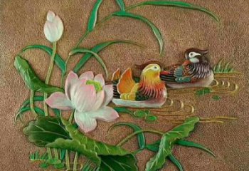 鴛鴦浮雕優選，多彩藝術，景觀動物浮雕廠家