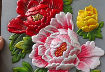 牡丹花浮雕廠家，花卉主題，鑄銅花卉浮雕制作
