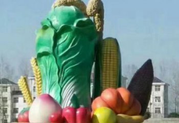 雕塑果籃制造，街景小品，景觀白菜果籃雕塑優價