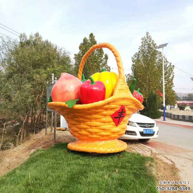鋼結(jié)構(gòu)果籃雕塑指用，景觀雕塑，園林藝術(shù)不銹鋼果籃雕塑點擊