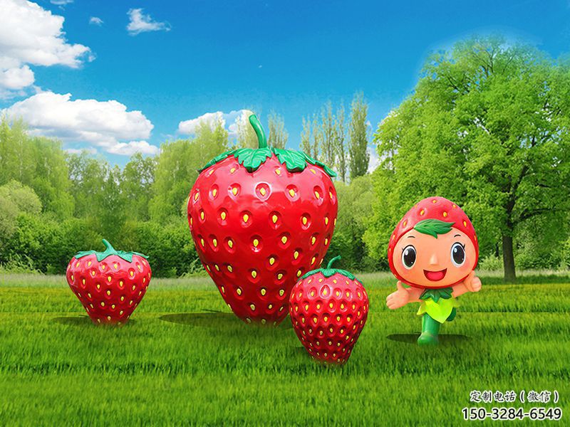 果籃雕塑常用，景觀概念，草莓果籃雕塑異型