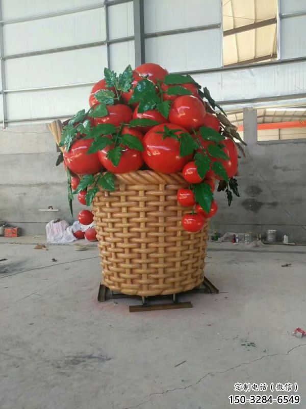 果籃雕塑供應，城區小品，番茄果籃雕塑制造商