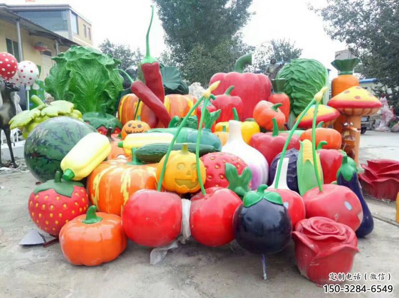 花園果籃雕塑批發(fā)，標識雕塑，辣椒果籃雕塑優(yōu)選