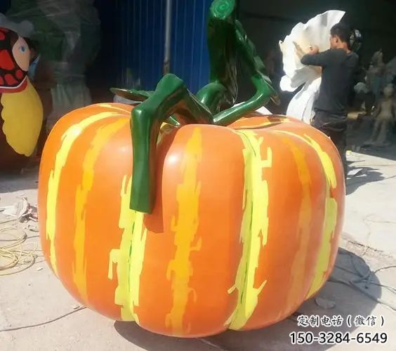 戶外果籃擺放通用，陸地擺件，南瓜果籃雕塑優選