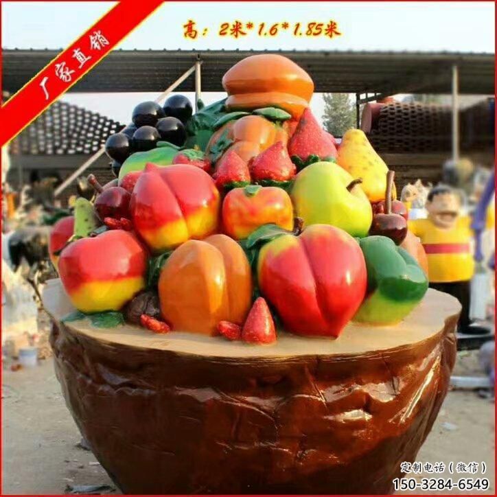 景觀果籃雕塑優選，景區案例，鐵藝果籃雕塑選用