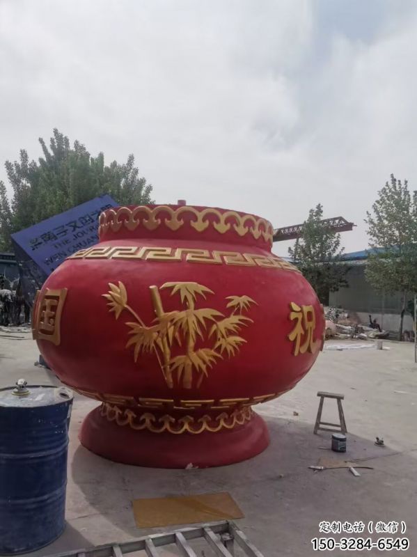 花籃雕塑標(biāo)志供需，透雕系列，玻璃鋼花籃雕塑制造商