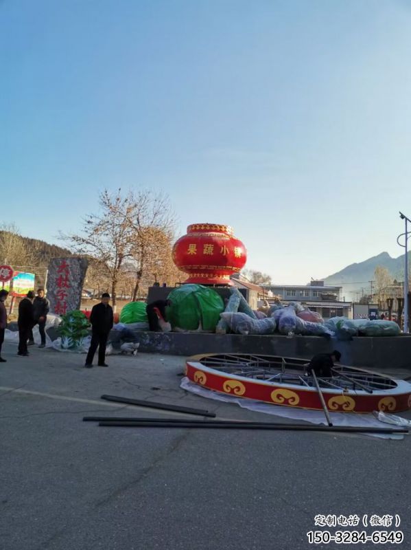 花籃雕塑供需，廣場(chǎng)雕塑，園林景觀玻璃鋼花籃雕塑定制