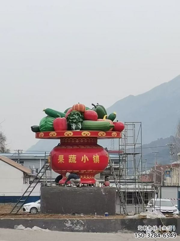 園林景觀花籃雕塑精選，陸地擺件，公園景觀玻璃鋼花籃雕塑精品