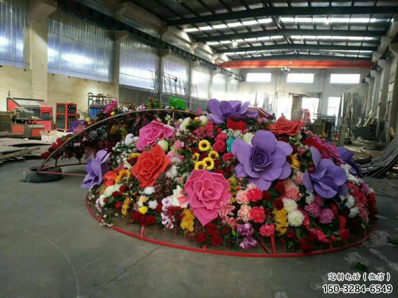 景觀花籃雕塑制作選用，景區案例，純銅仿古制造商