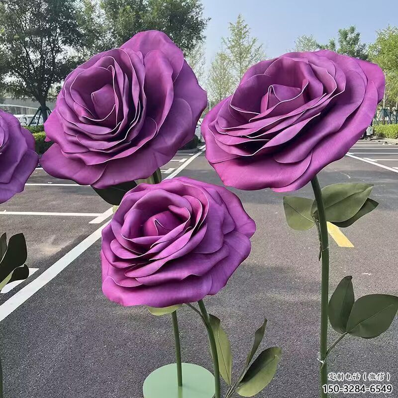 制造花籃雕塑專供，地標擺件，月季花花籃雕塑訂做