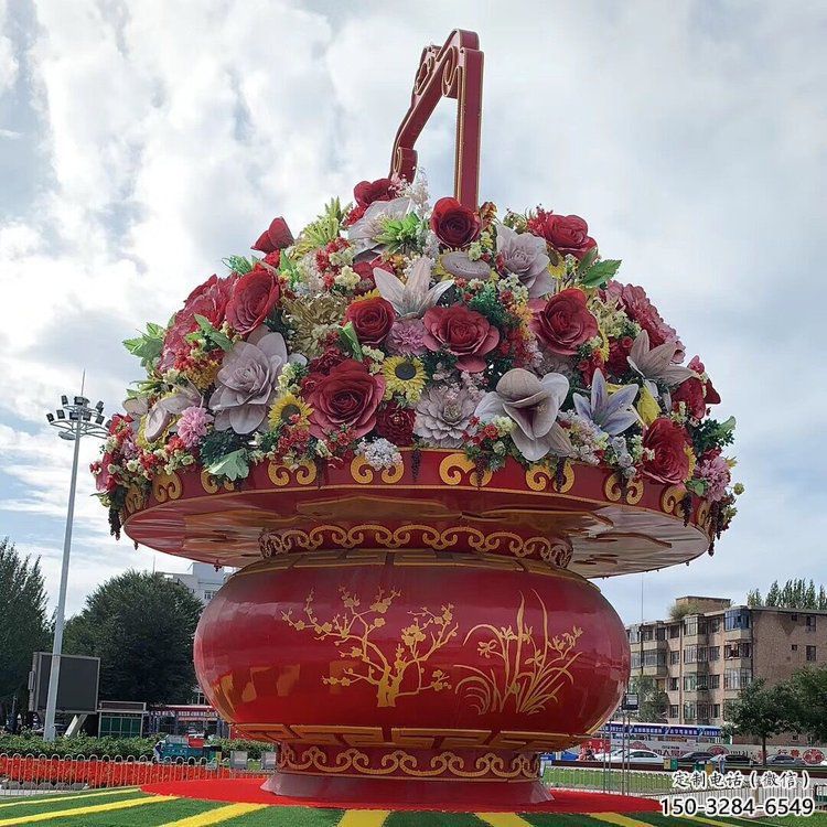 花籃雕塑批發，標識雕塑，地產景區花籃雕塑優選