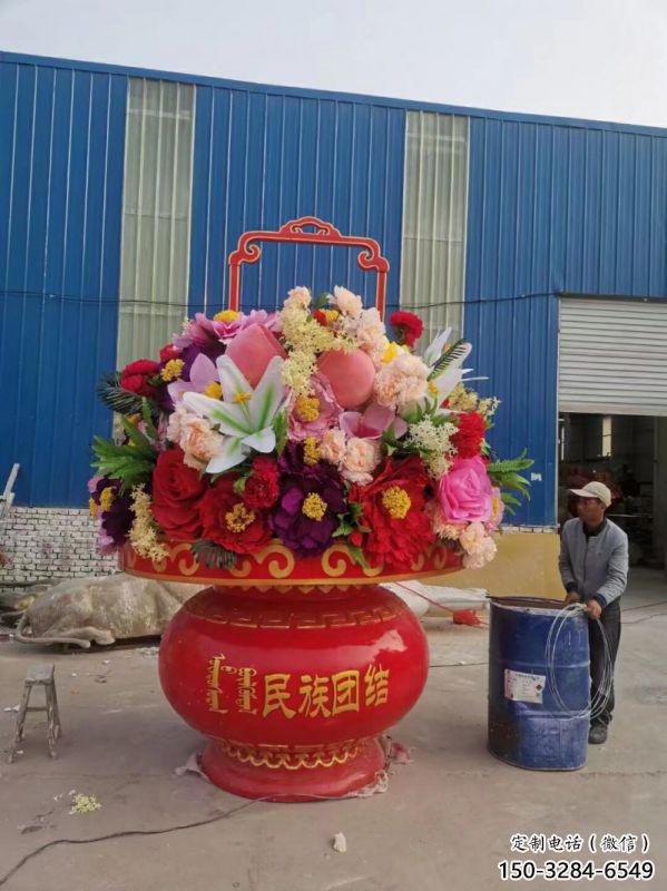 花籃雕塑制造商，露天雕塑，旅游區花籃雕塑訂做