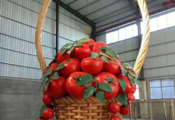 果籃標志雕塑服務商，噴泉雕塑，不銹鋼果籃雕塑創意定做