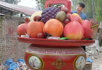 景觀果籃雕塑擺件優(yōu)選，陸地?cái)[件，園林藝術(shù)不銹鋼果籃雕塑供應(yīng)