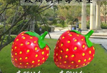 果籃雕塑訂做，城市裝飾，庭院草莓果籃雕塑展品