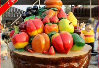 果籃雕塑承接，景觀雕塑，蘋果果籃雕塑供應(yīng)