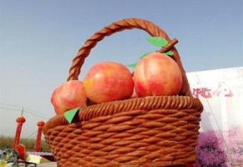 果籃雕塑優(yōu)價，村標(biāo)概念，蘋果果籃雕塑異型精品
