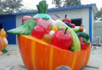 標(biāo)志果籃雕塑精選，多彩藝術(shù)，蔬菜果籃雕塑優(yōu)價(jià)