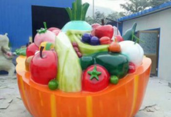 果籃雕塑精選，露天雕塑，景觀蔬菜果籃雕塑展品
