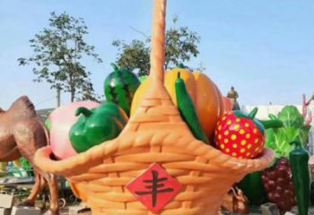 景觀果籃雕塑供需，美陳雕塑，景觀蔬菜果籃雕塑承接