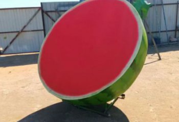 戶外西瓜擺放批發，水景雕塑，西瓜果籃雕塑供求