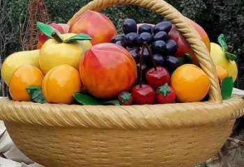 果籃雕塑制作，市標(biāo)雕塑，鴨梨果籃雕塑常用