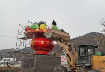 環(huán)境景觀花籃雕塑批發(fā)，烤漆工藝，園林小品玻璃鋼花籃雕塑承接