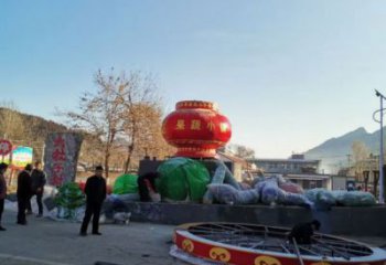 花籃雕塑供需，廣場(chǎng)雕塑，園林景觀玻璃鋼花籃雕塑定制