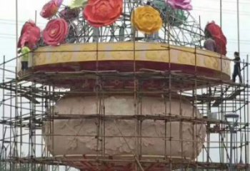 景觀花籃雕塑擺件優(yōu)選，陸地擺件，園林藝術不銹鋼花籃雕塑供應