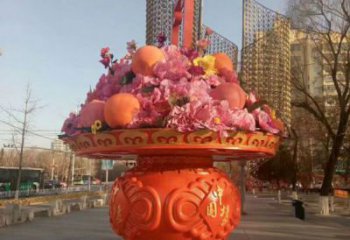 制造花籃雕塑供需，鋼管組合，公園花籃雕塑工程制作供應(yīng)