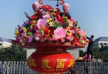 園林景觀小品花籃雕塑生產(chǎn)，水景雕塑，各類廣場花籃雕塑定制