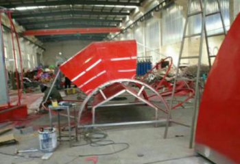 地產花籃雕塑供應，地標擺件，花卉花籃雕塑創意制造