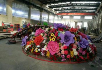 鍛鋼花籃雕塑精選，露天雕塑，景觀花卉花籃雕塑制作展品