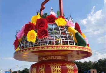花籃雕塑園林建筑通用，街頭雕塑，企業慶典花籃雕塑標準