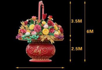 雕塑花籃景觀制造，街景小品，景觀裝飾鐵藝花籃雕塑優(yōu)價(jià)