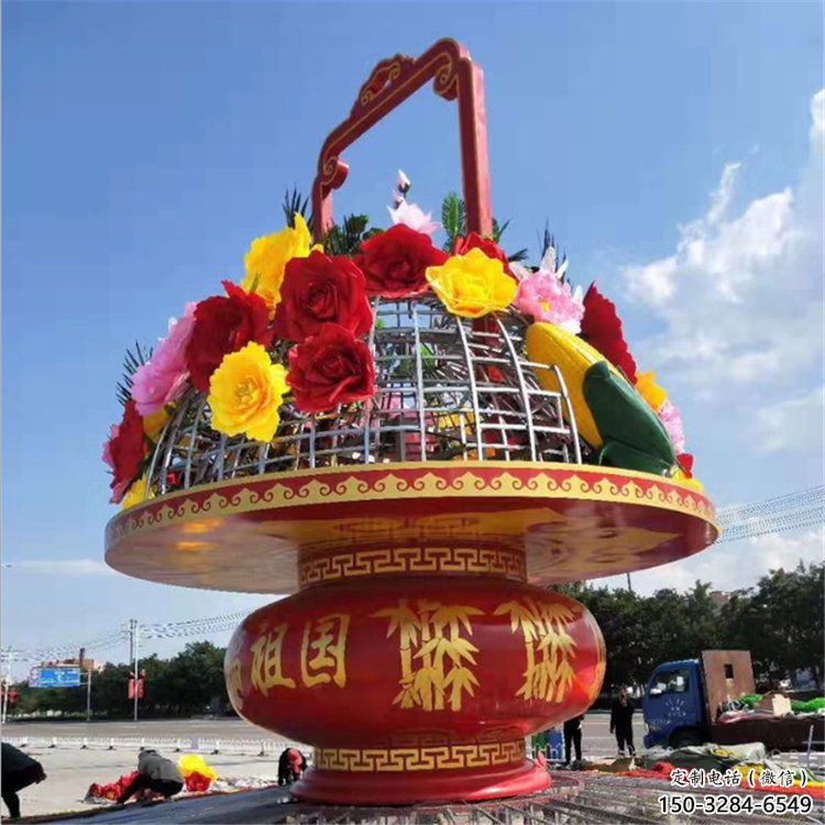 花籃雕塑指用，中式工藝，小區花籃雕塑指用