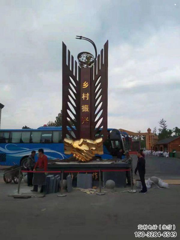 藝術(shù)類握手美陳雕塑，不銹鋼材質(zhì)構(gòu)件