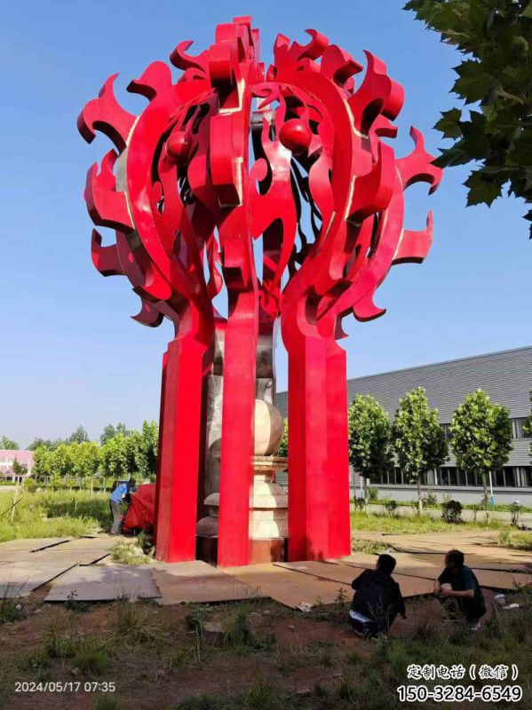 火球雕塑，精神堡壘火球雕塑落地展示