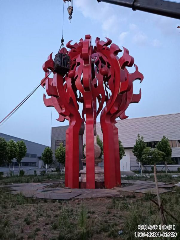火球雕塑，精神堡壘火球雕塑落地展示