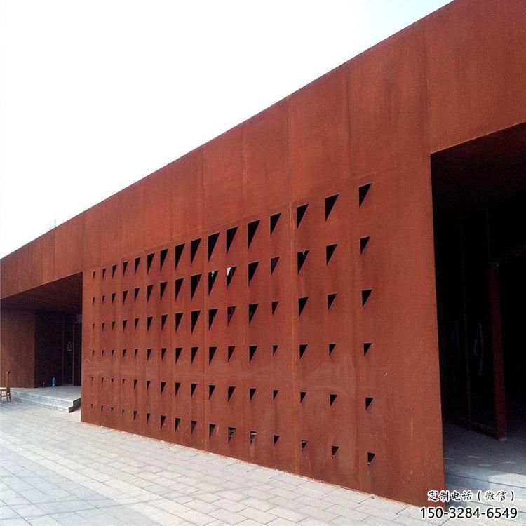 大型耐候鋼景墻雕塑，防銹工藝制作