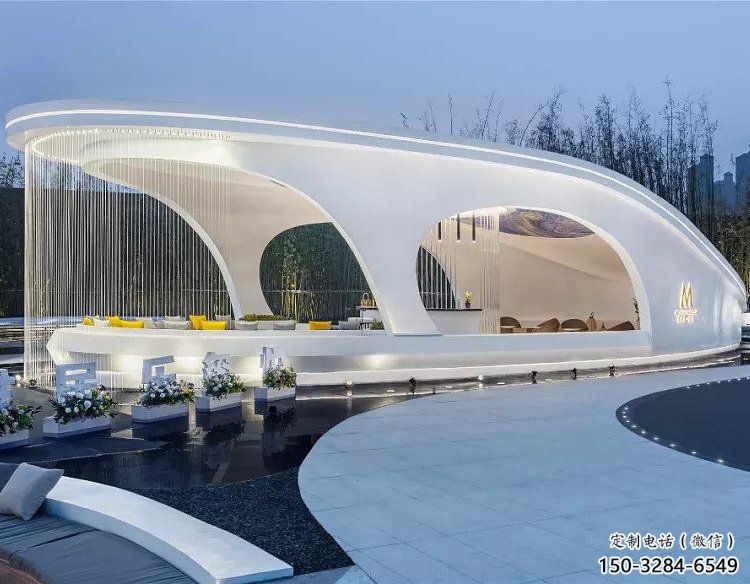 現(xiàn)代藝術原理廊架，不銹鋼材質廊架雕塑制作